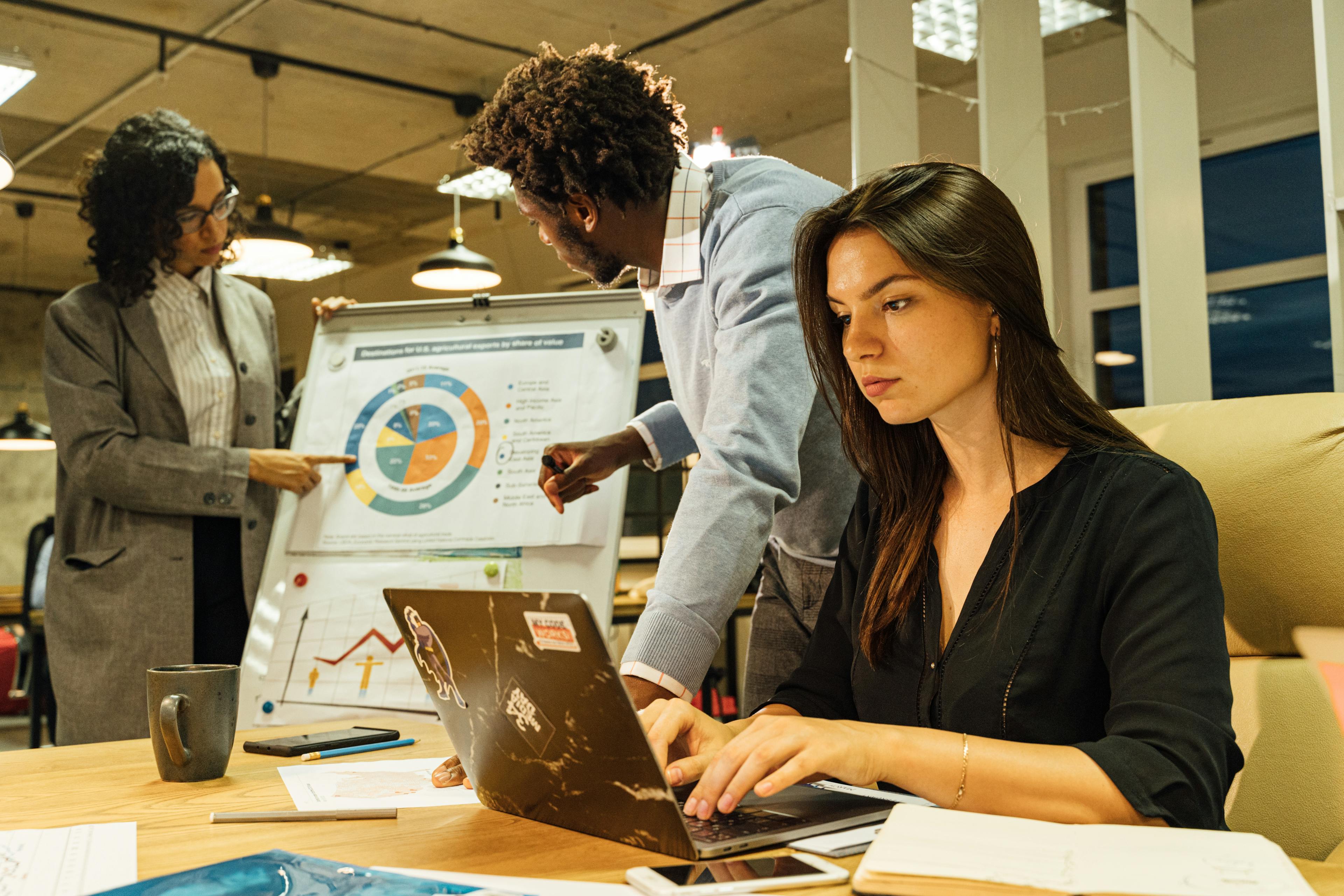Team developing marketing content and campaign messaging